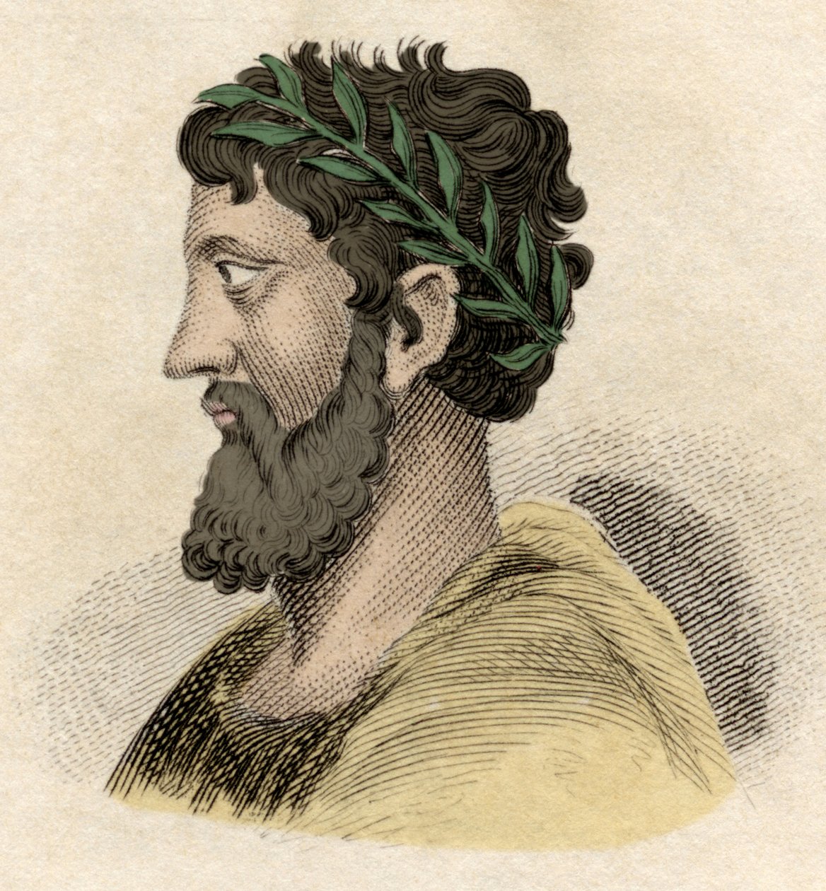 Zaleucus (vagy Zaleucos Zaleuco di Locri) görög filozófus és a locreaiak (Olaszország népe) törvényhozója, aki a Kr.e. 7. században élt Metszet a 19. századról. alkotó: Unknown artist