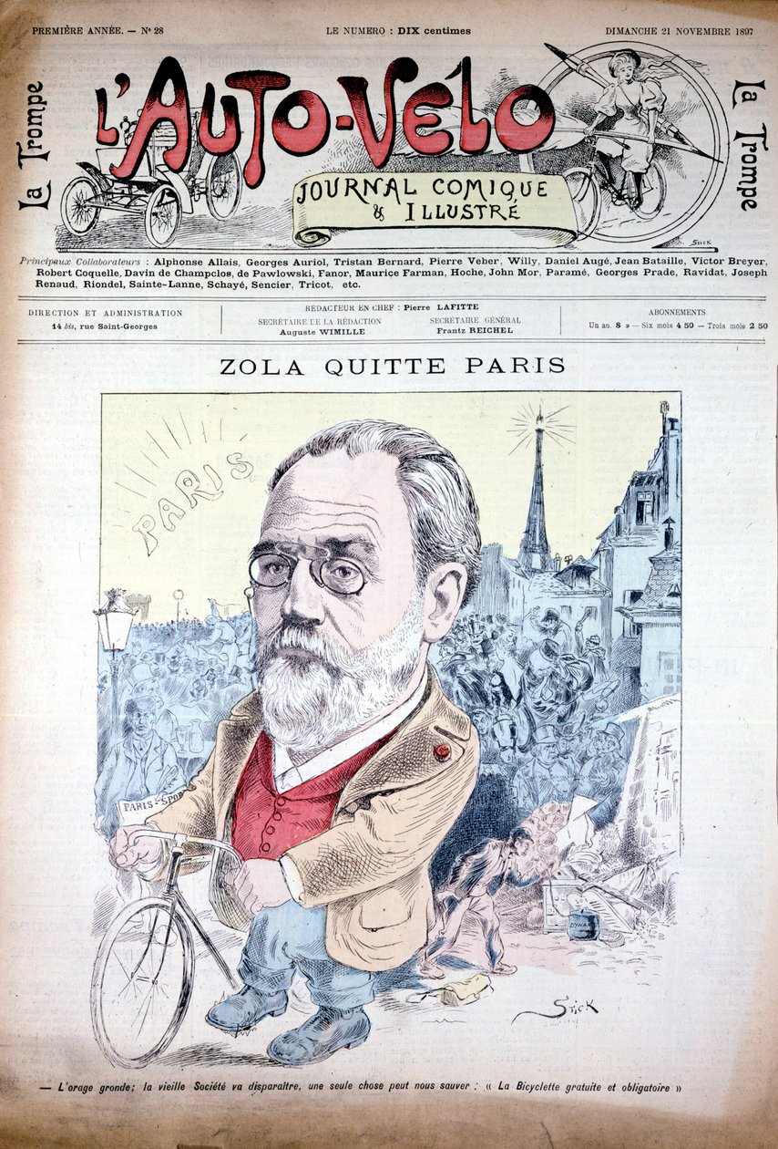 Zola biciklivel hagyja el Párizst – az 1897.12.12-i „” l