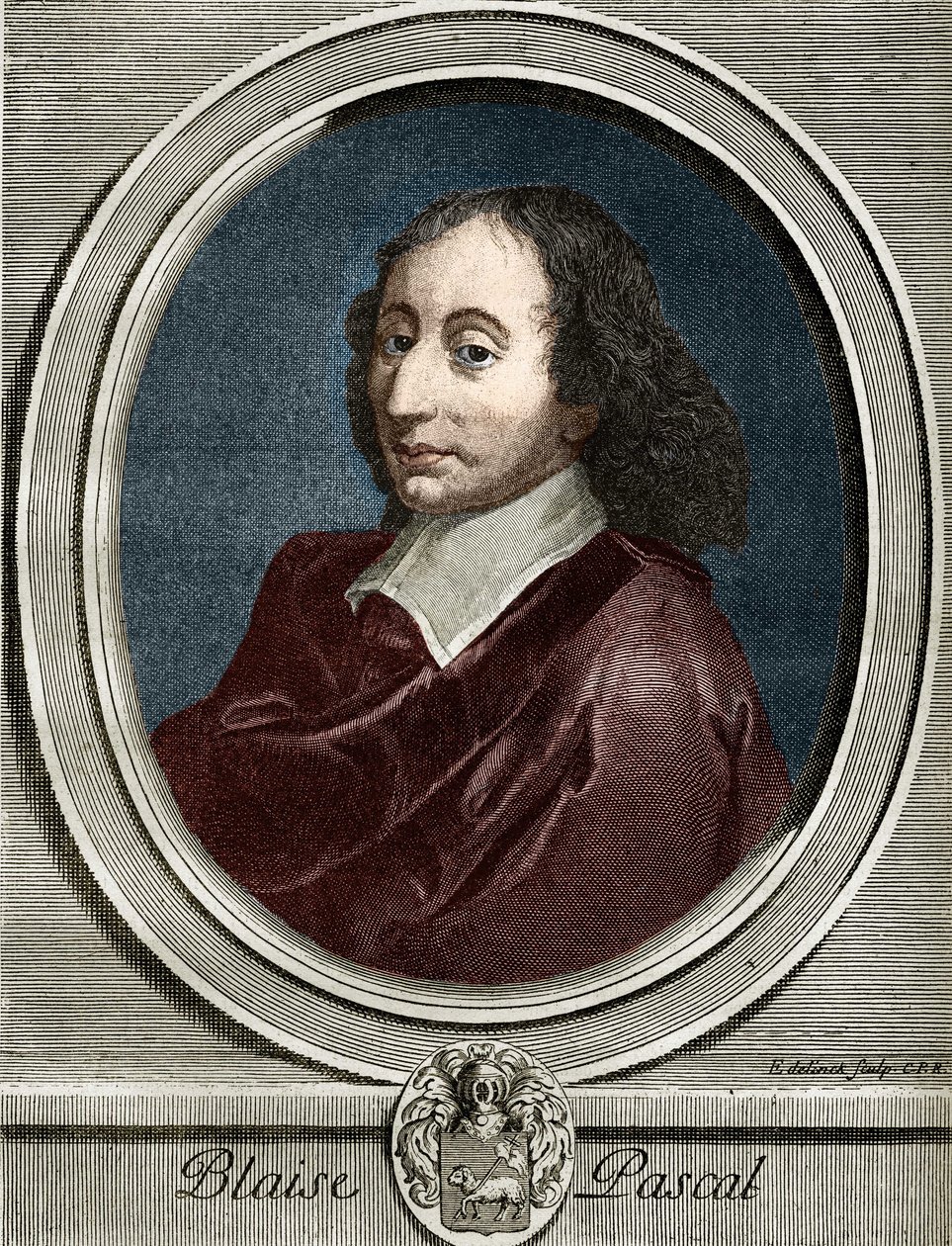 Blaise Pascal (1623-1662) francia fizikus, matematikus és író portréja. alkotó: Unknown artist