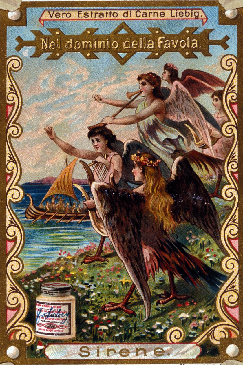 a tengerészeket énekükkel vonzó szirénák ábrázolása. alkotó: Unknown artist