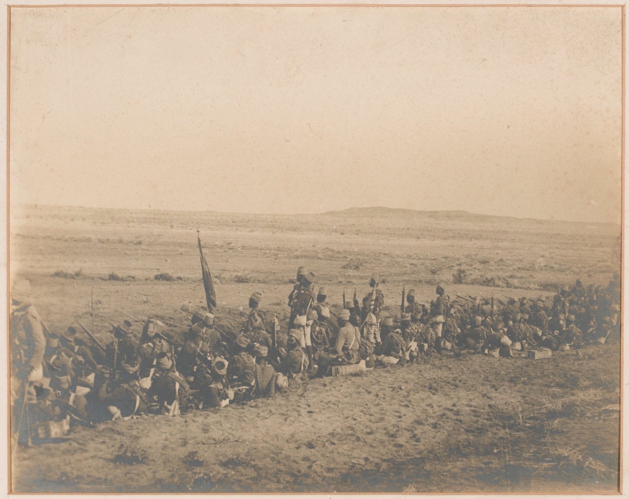 A 12. szudáni zászlóalj a dervis támadásra vár, Omdurman, 1898. szeptember 2. alkotó: Unknown