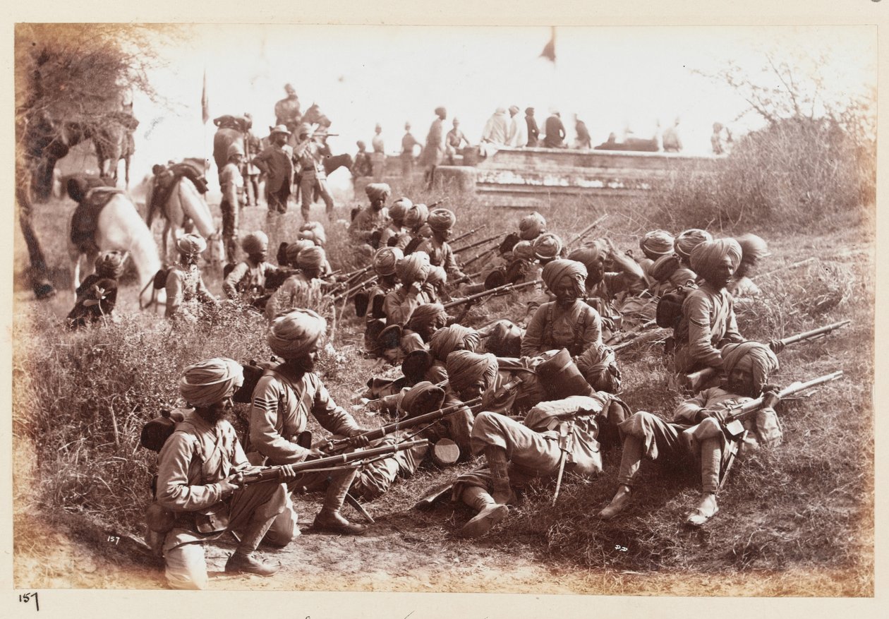 14. szikhek támadásra várva, Delhi Gyakorlótábor alkotó: Unknown photographer