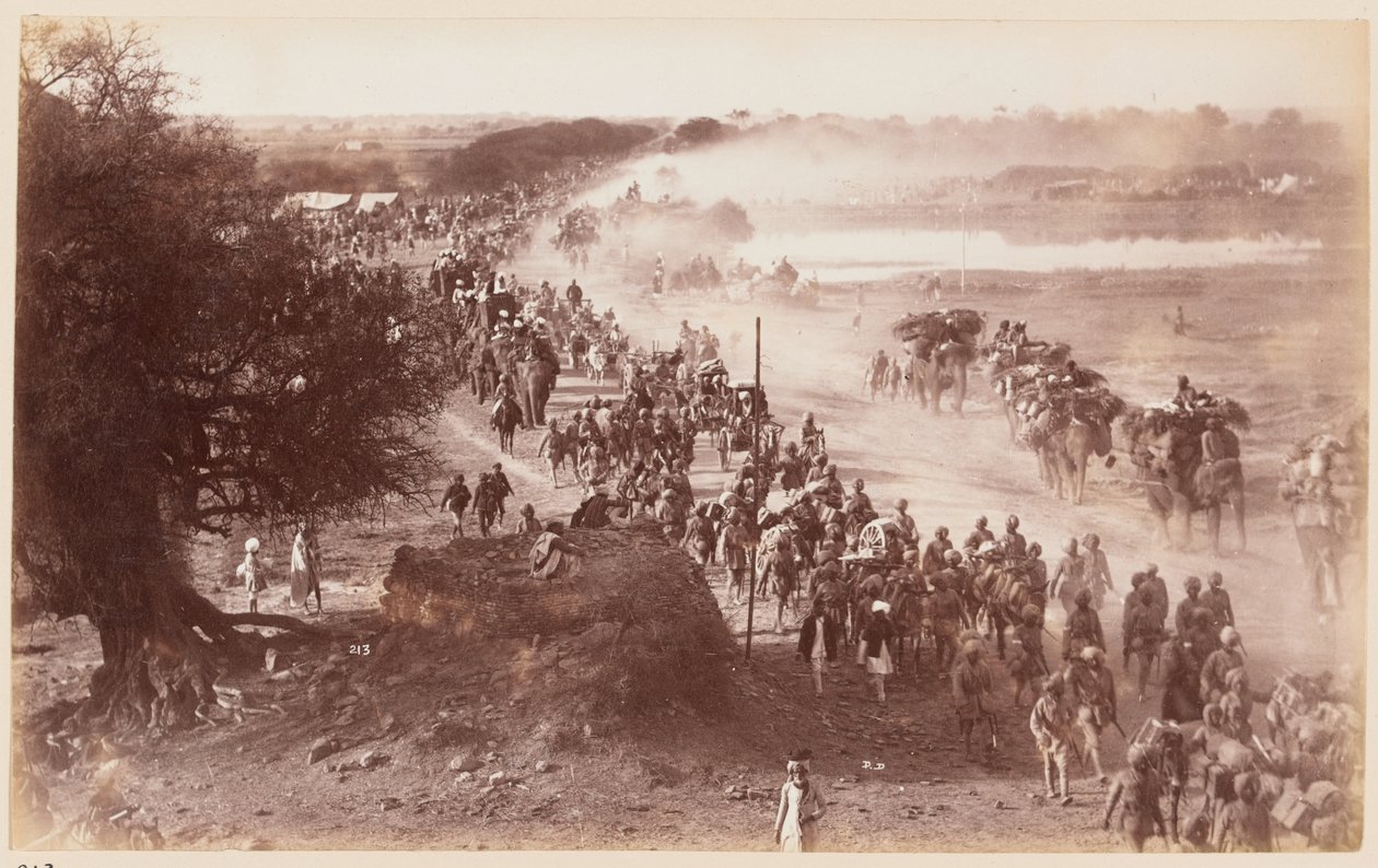 Egy hegyi üteg menet közben a Delhi Gyakorlótáborban alkotó: Unknown photographer