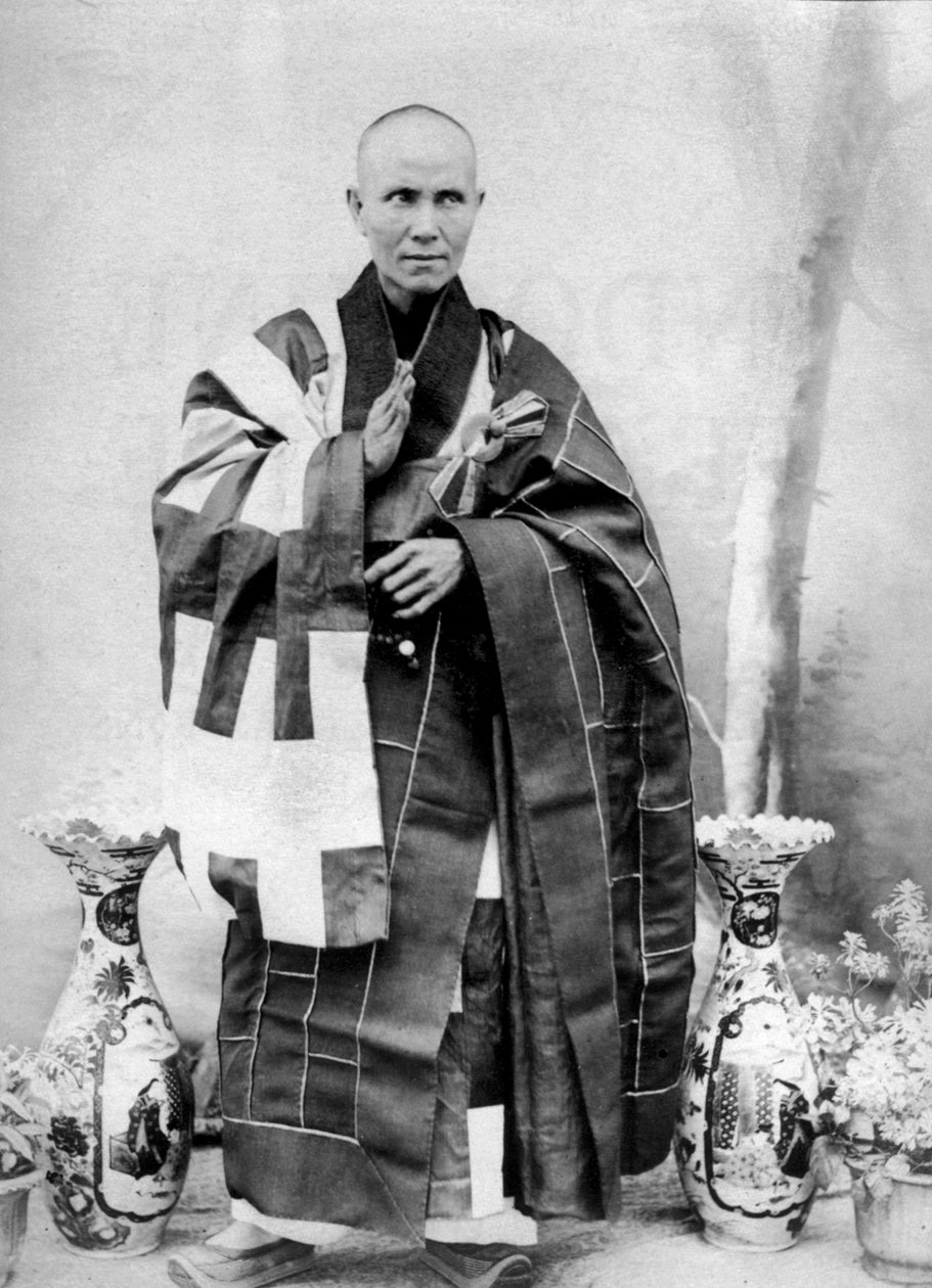 Annamese bonze Cochinchinában, Indokínában, 1900 körül (fekete-fehér fotó) alkotó: Unknown photographer