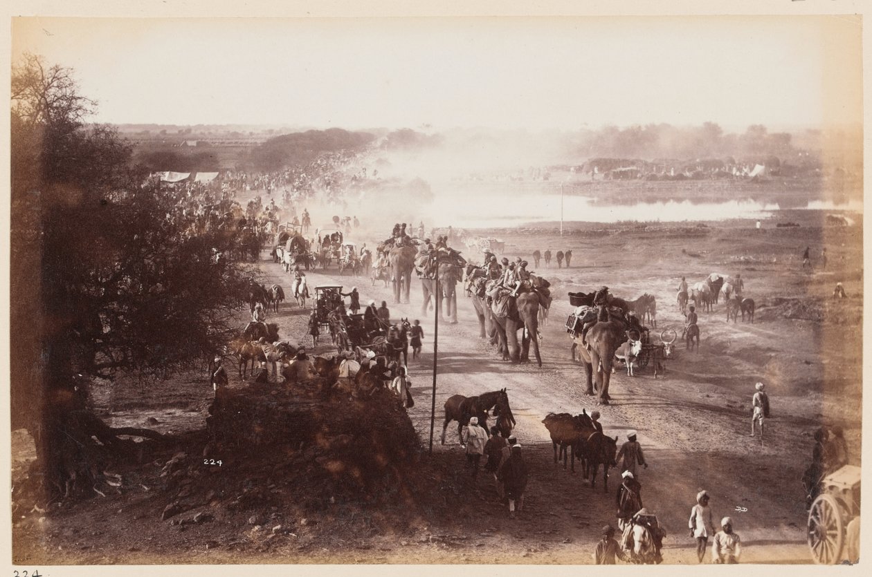 Poggyászoszlop a Delhi Gyakorlótábor alatt, 1885 körül alkotó: Unknown