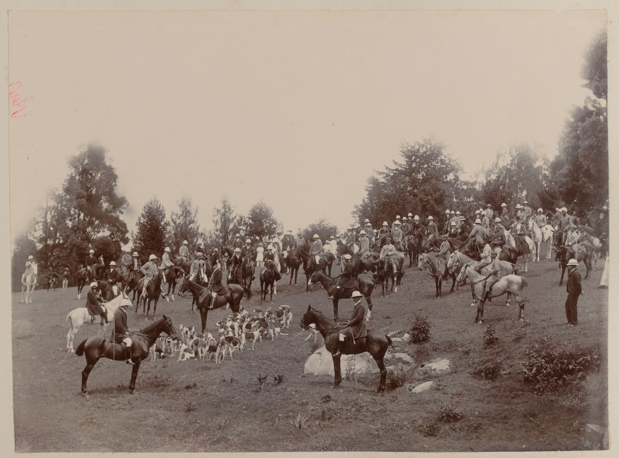 Brit és indiai lovasok az Ootacamund Hunt találkozóján alkotó: Unknown photographer