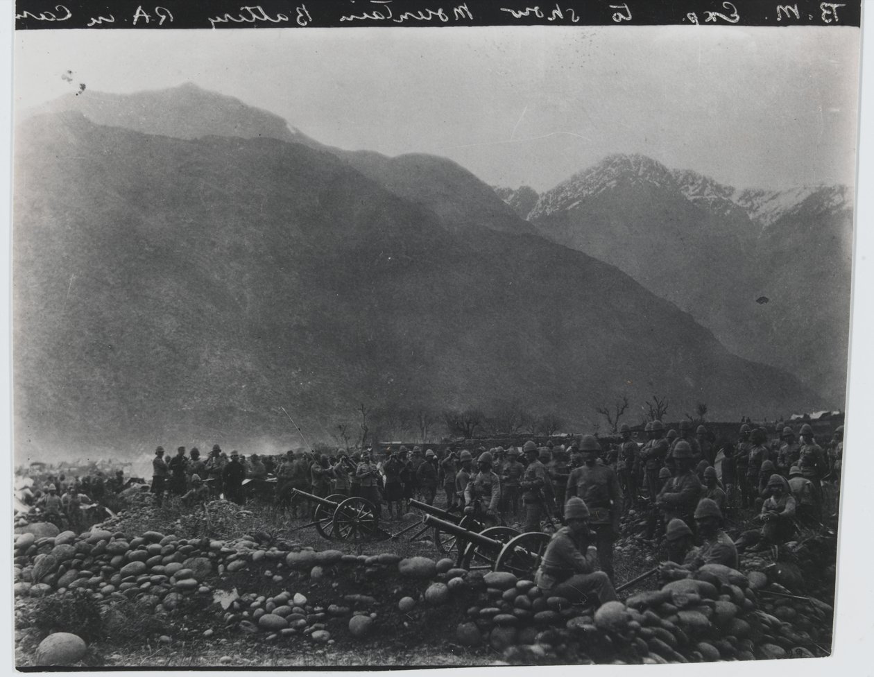 ?Tüzelés abbahagyása?, No. 1 British Mountain Battery, Black Mountain Expedition, 1891 alkotó: Unknown photographer