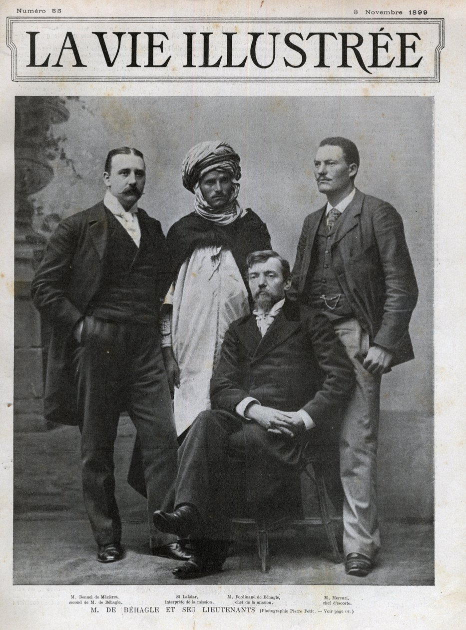 Ferdinand de Behagle (1857-1899) (francia felfedező) a misszió vezetője és hadnagyai alkotó: Unknown photographer