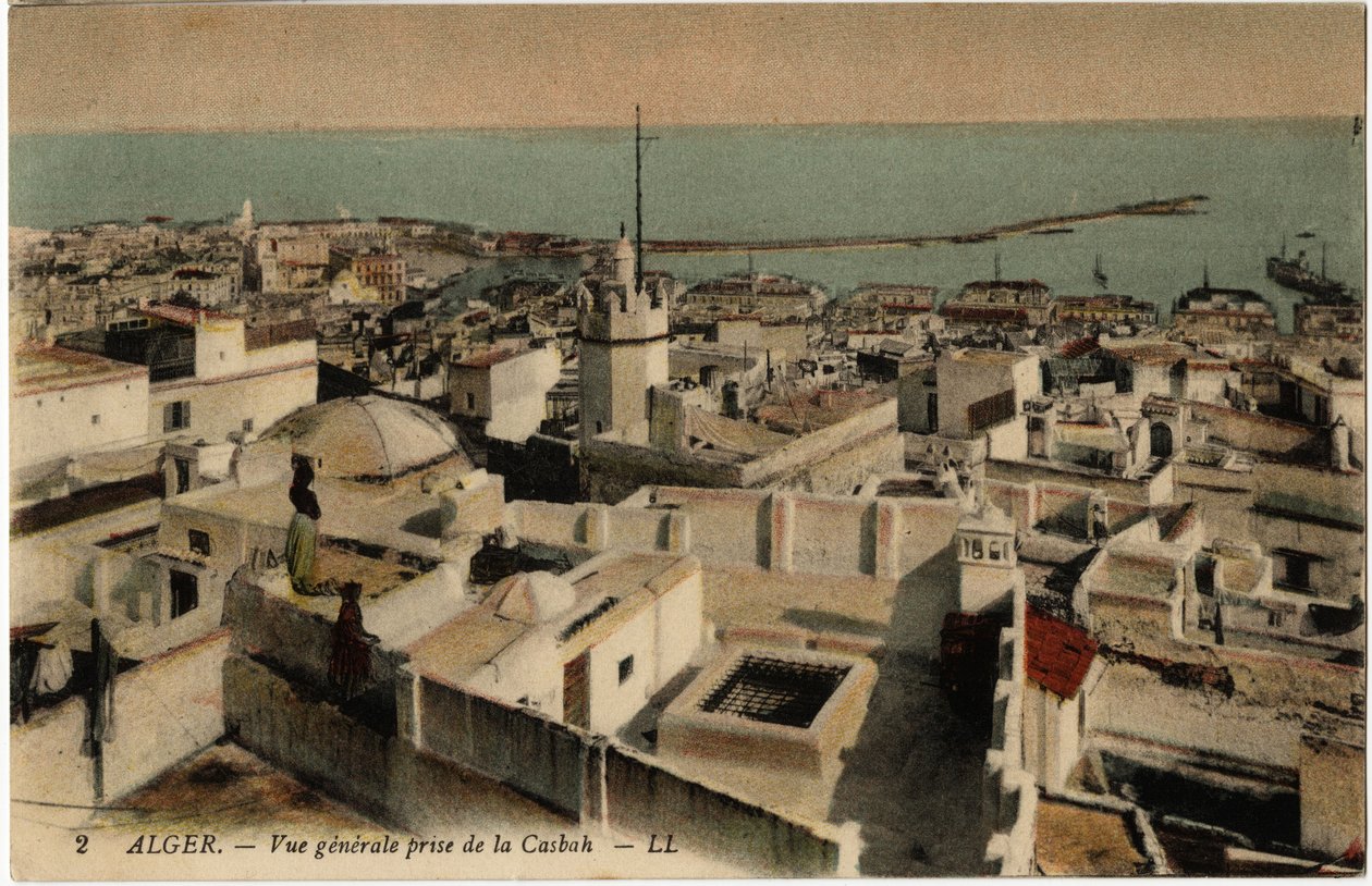 A kasbah (kasbah) általános látképe Algírban, Algériában - Képeslap a Selva gyűjteményéből, 20. század eleje alkotó: Unknown photographer