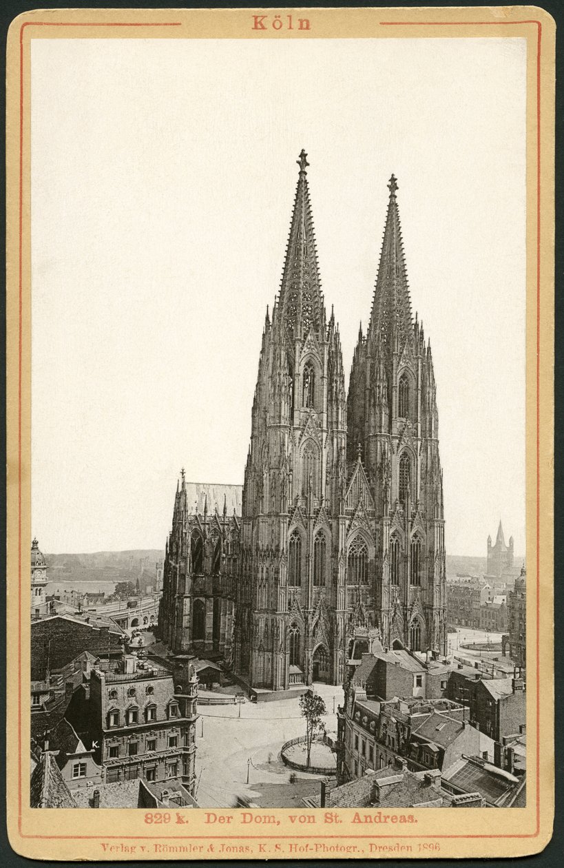 Németország, Észak-Rajna-Vesztfália, Köln, dóm, kiadta Roemmler and Jonas, Drezda alkotó: Unknown photographer