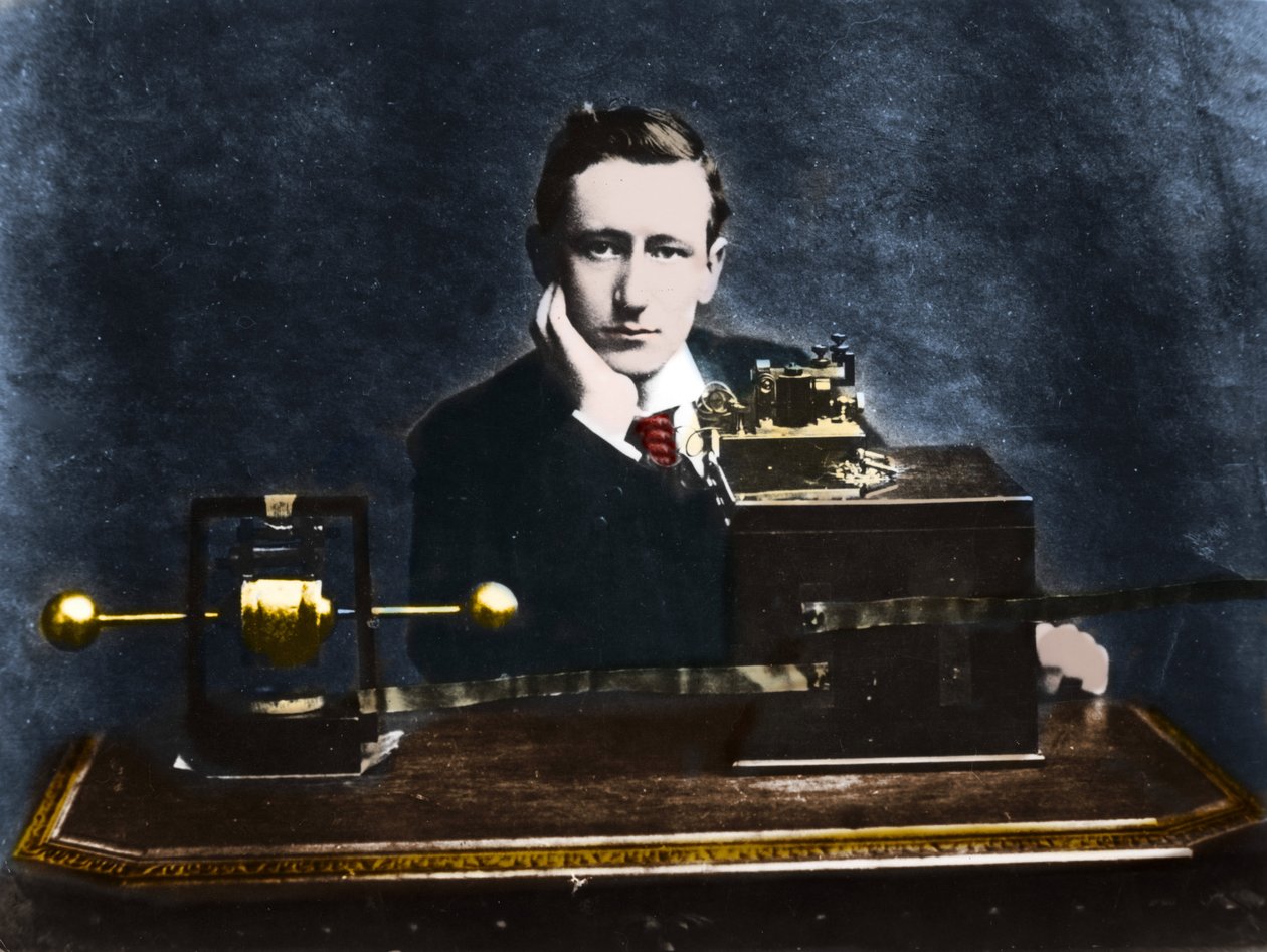 Guglielmo Marconi (1874-1937) olasz fizikus és feltaláló Angliában 1896-ban. alkotó: Unknown photographer