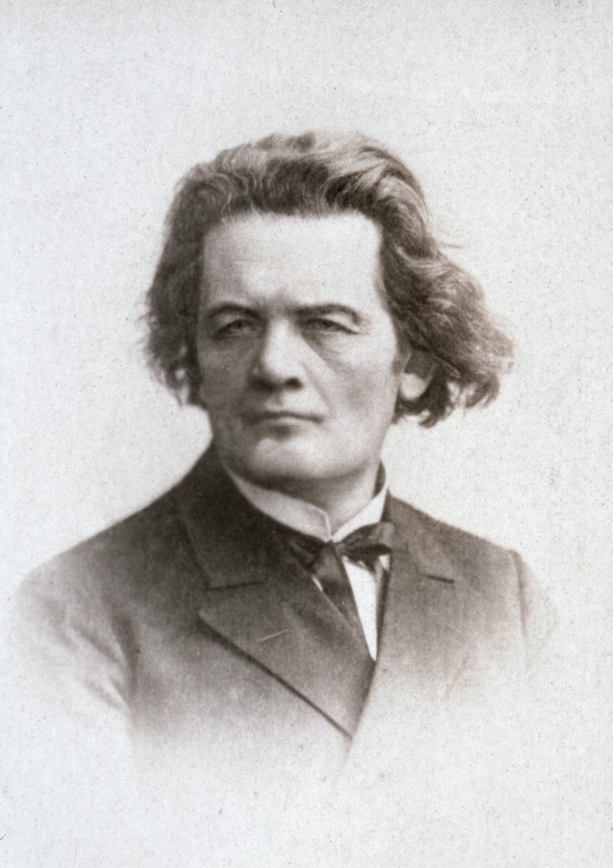 A híres orosz zongoraművész és zeneszerző, Anton Grigorevics Rubinstein félalakos portréja. alkotó: Unknown photographer