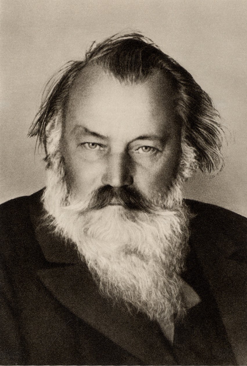 Johannes Brahms (1833-1897) német zeneszerző (nyomtatás) alkotó: Unknown photographer