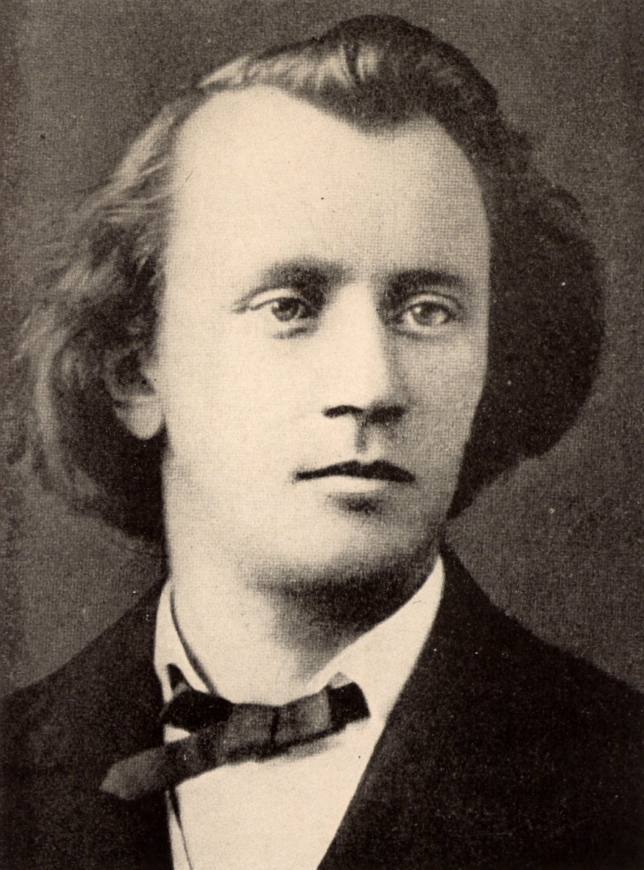Johannes Brahms (1833-1897) német zeneszerző, féltónus 1866-ban (nyomtatás) alkotó: Unknown photographer