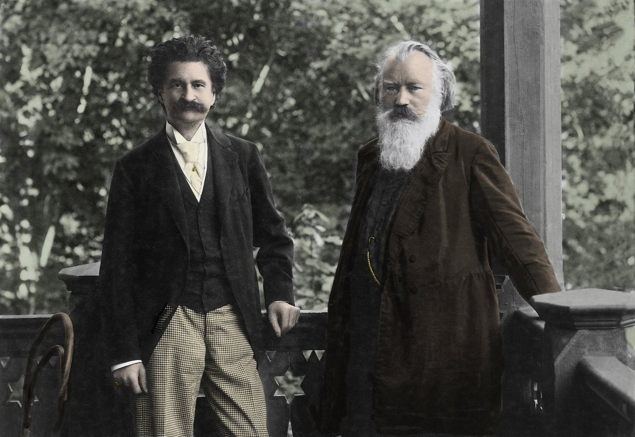 Johannes Brahms (1833-1897) Johann Strauss-szal (1825-1899) alkotó: Unknown photographer