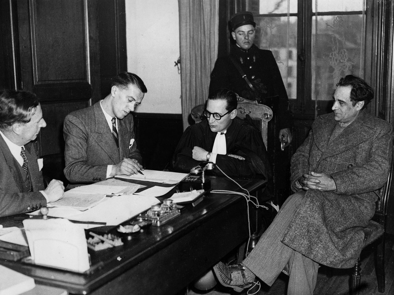 Marcel Petiot és ügyvédje, Rene Floriot, Petiot-ügy, 1946 körül (fekete-fehér fotó) alkotó: Unknown photographer