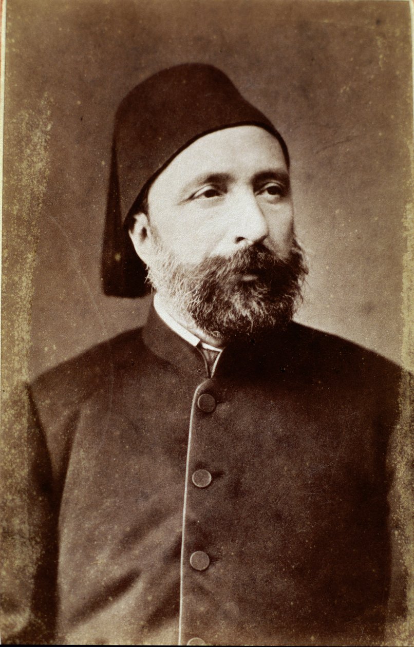 Oszmán Birodalom: „” Ahmet Mithat pasa (vagy Ahmed Midhat pasa) (1822-1883) török reformátor államférfi portréja”” Photography Ankara, Turkish Historical Society. pulyka alkotó: Unknown photographer
