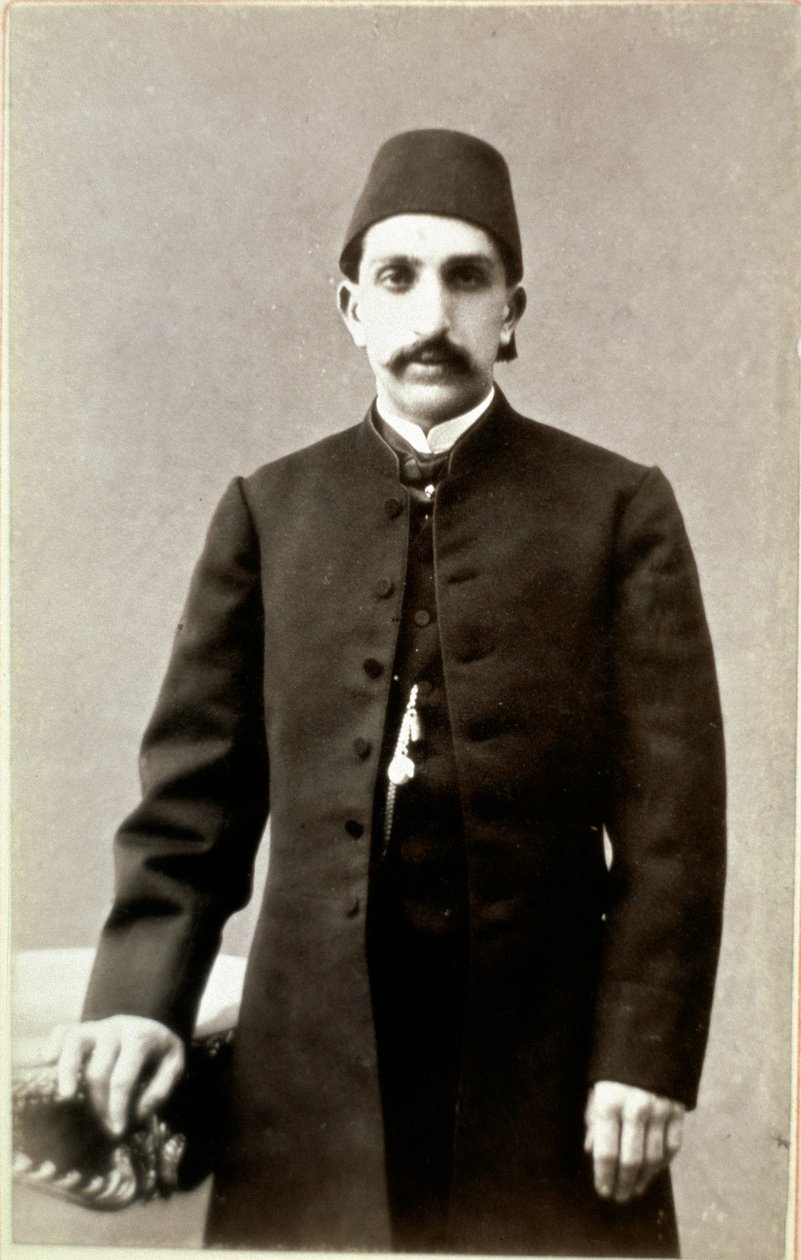 Oszmán Birodalom: II. Abdulhamid szultán portréja (Abd ul Hamid, Abd-ul-Hamid, Abdulhemit, Abdul Hamid, Abd al-Hamid, Abd al-Hamid, Abd al-Hamid) (1842-1918) „Fényképészet. Ankara, Török Történelmi Társaság, Törökország alkotó: Unknown photographer