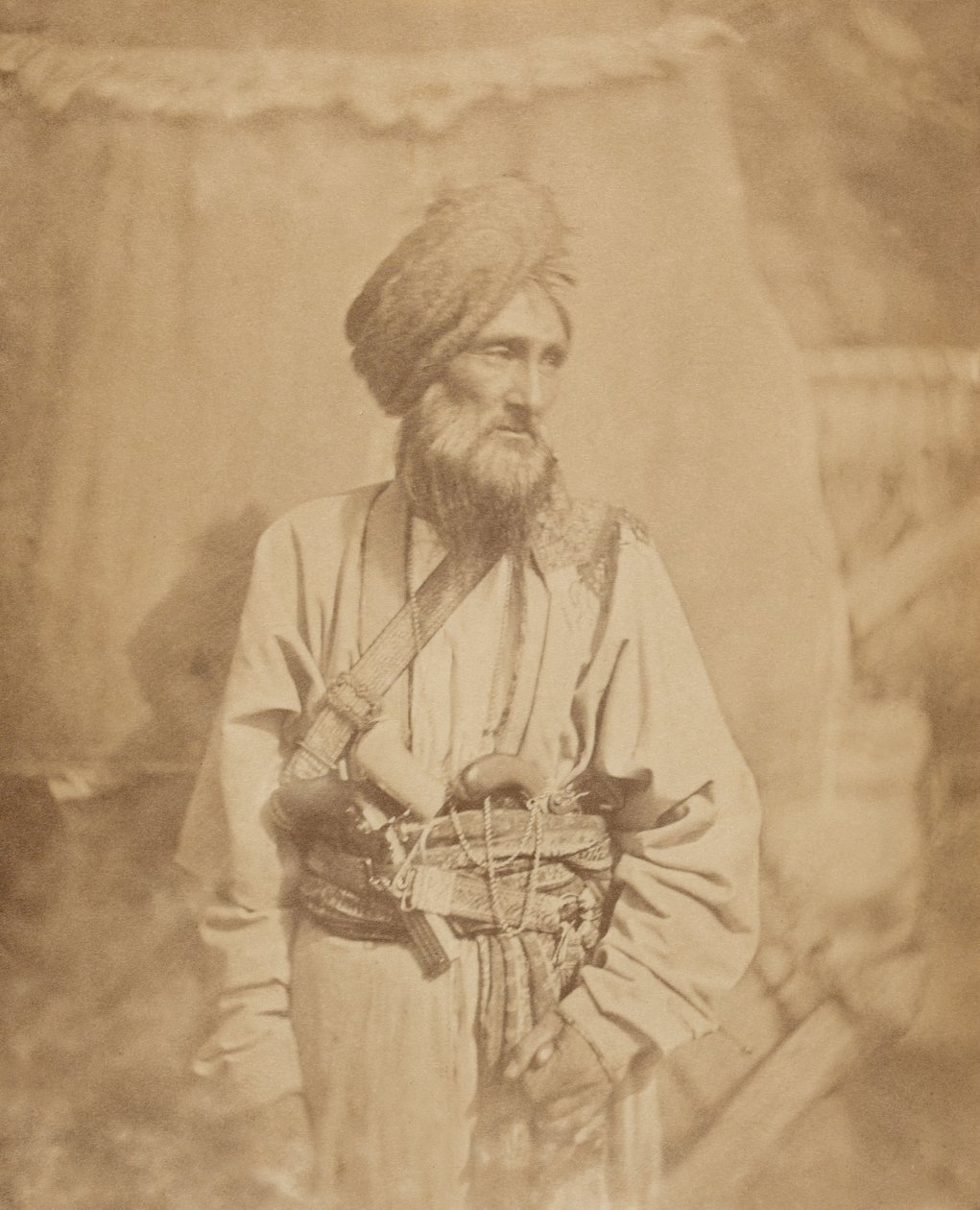 Pathan tiszt a pandzsábi irreguláris lovasságnál, 1860 körül alkotó: Unknown photographer