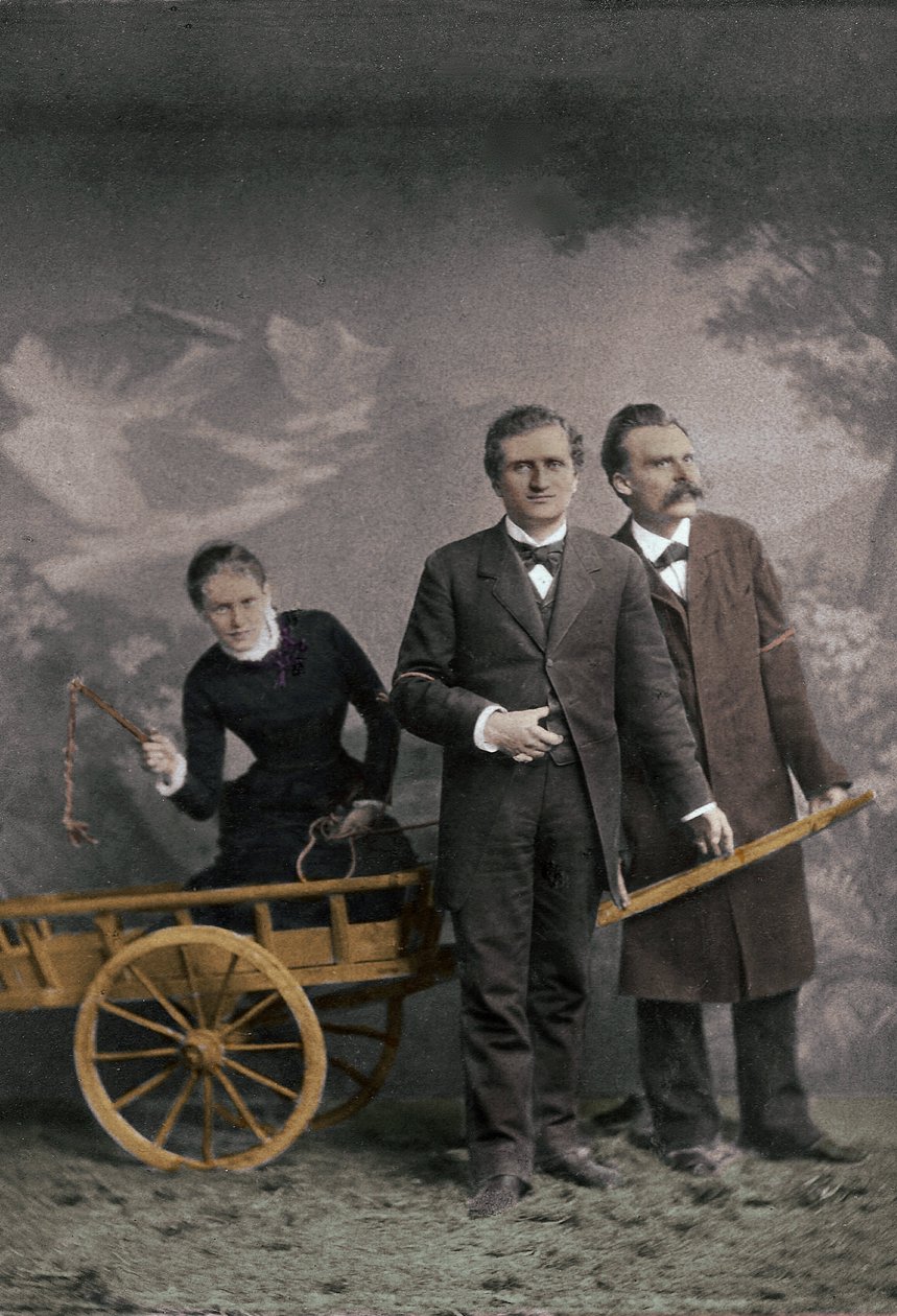 Paul Ree (1849-1901) angol filozófus - Lou Andreas-Salome (1861-1937) (Andreas Salome) orosz pszichoanalitikus - Friedrich Nietzsche (1844-1900) német filozófus - 1882. május (Lucerne, Atelier Jules Bonnet -) alkotó: Unknown photographer