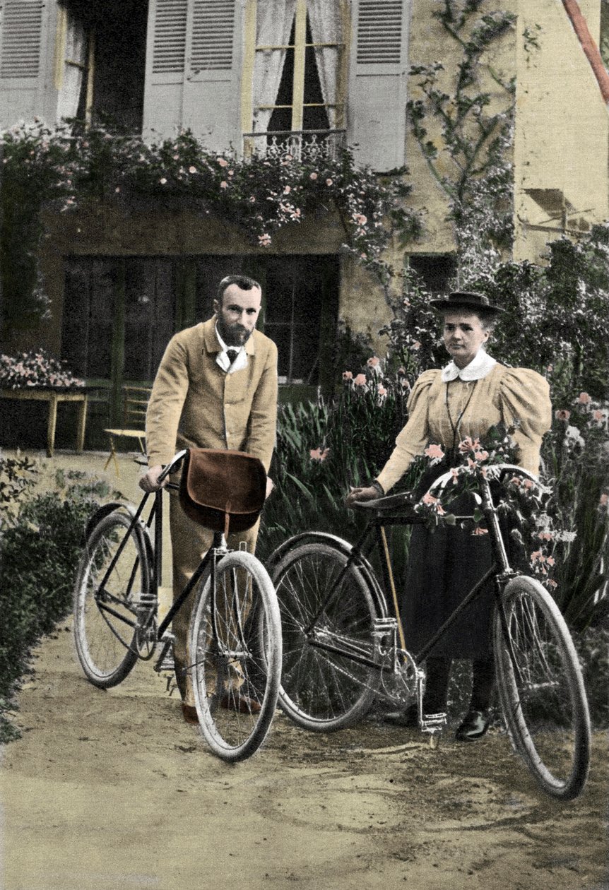 Pierre és Marie Curie a kertjükben alkotó: Unknown photographer