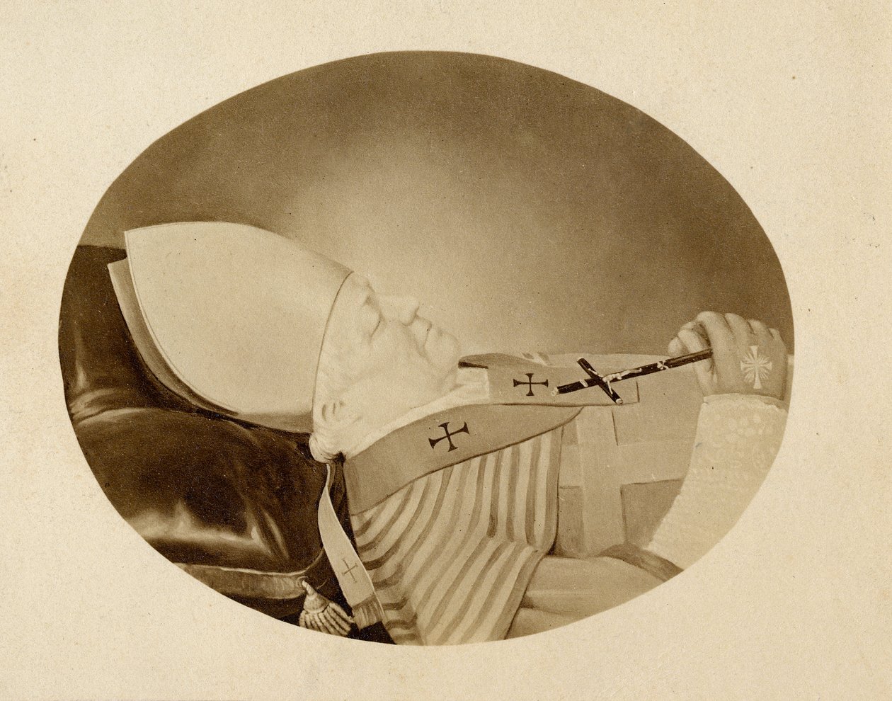Pius pápa (1792-1878) a halálos ágyán 1878-ban - IX. Pius pápa a halálos ágyán alkotó: Unknown photographer