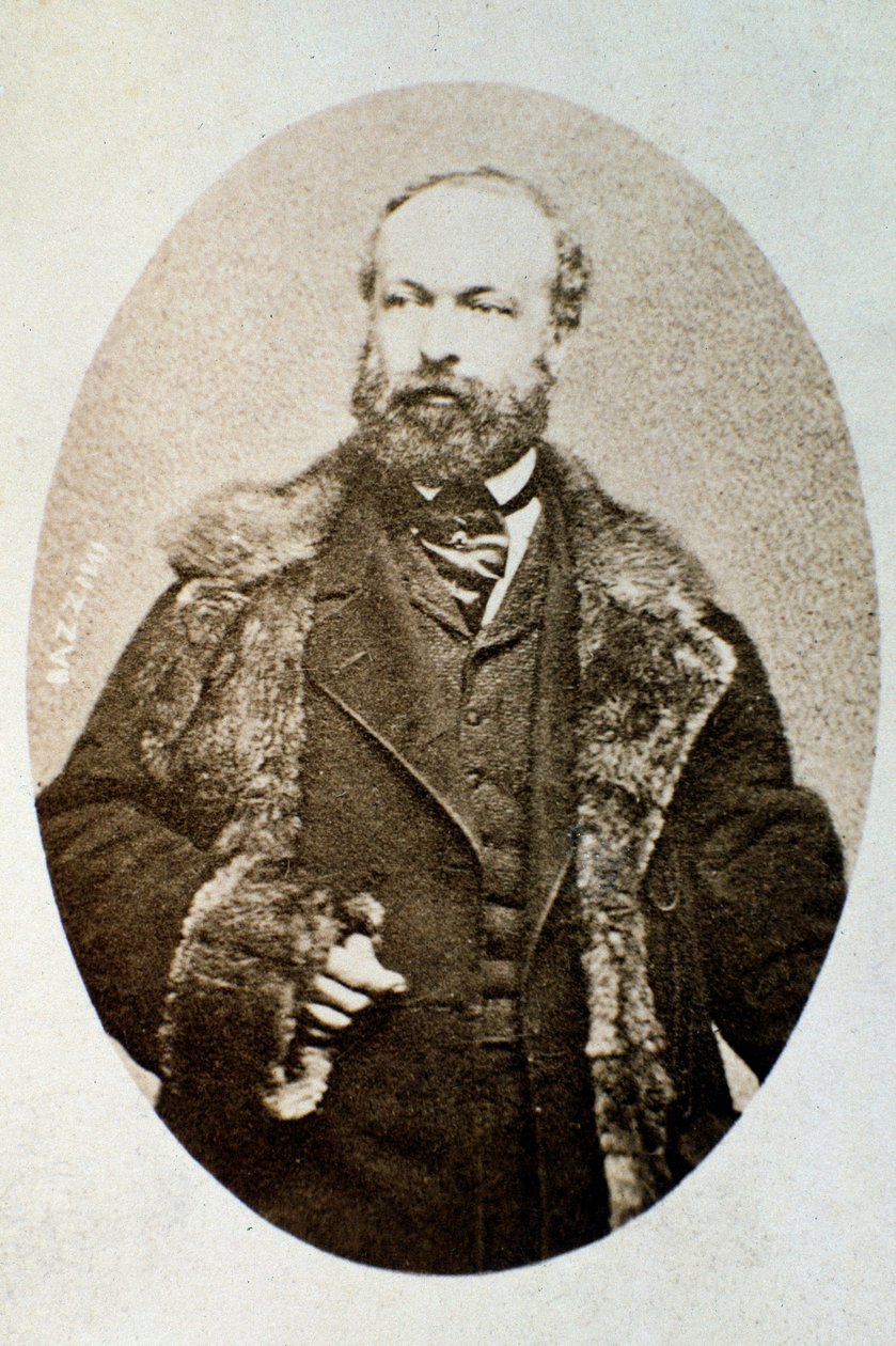Antonio Bazzini olasz zeneszerző és hegedűművész portréja (f/w fotó alkotó: Unknown photographer