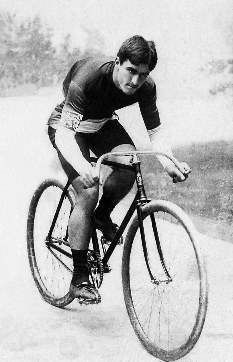Edmond Jacquelin (1875-1928), „Piou-Piou (Piou Piou)” francia kerékpáros portréja. alkotó: Unknown photographer