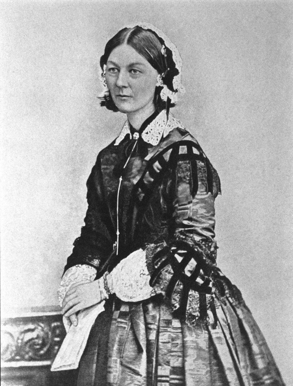 Florence Nightingale (1820 - 1910) portréja. 19. századi fénykép. alkotó: Unknown photographer