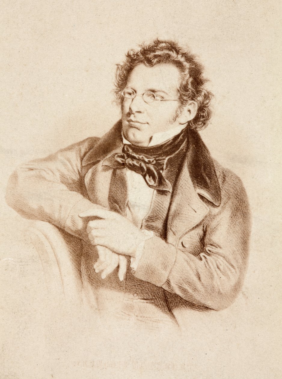 Franz Schubert portréja, 1860-as évek körül (nyomtatott) alkotó: Unknown photographer