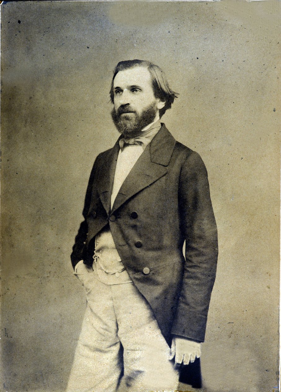 Giuseppe Verdi portréja 1845 körül Museo della Scala de Milan alkotó: Unknown photographer