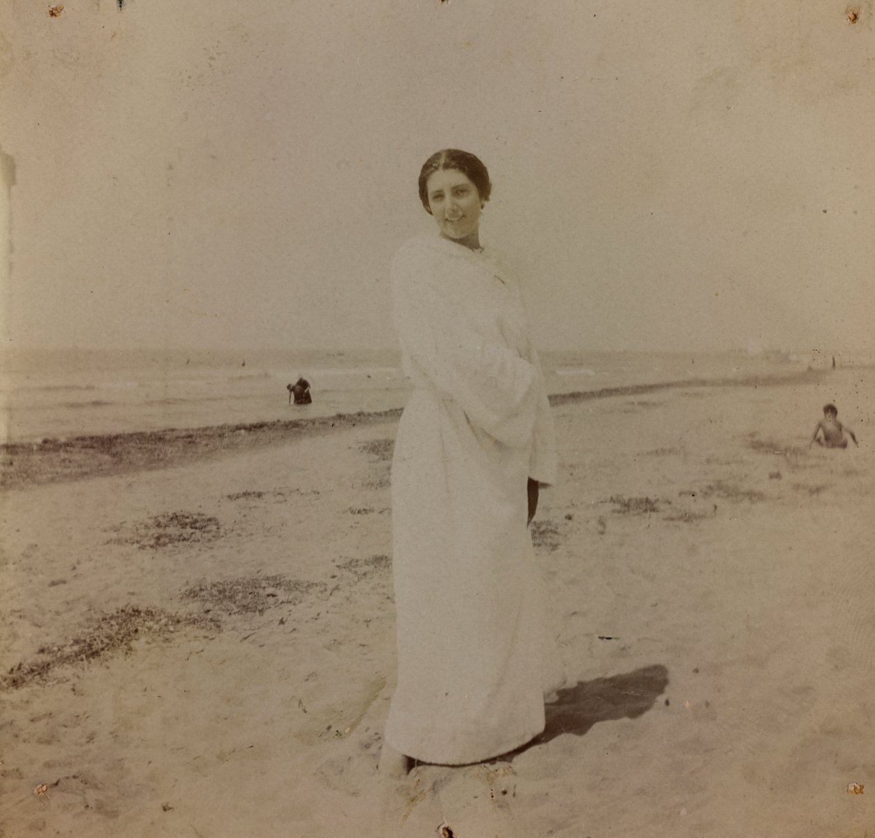 Portré a tengerparton, Forte dei Marmi, Versilia, 1910 körül (fotó) alkotó: Unknown photographer