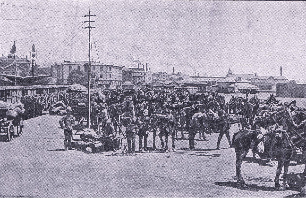 Erősítések partraszállás Capetownban, a Harmsworth Bros Limited által kiadott After Pretoria: The Guerilla War című filmből alkotó: Unknown photographer