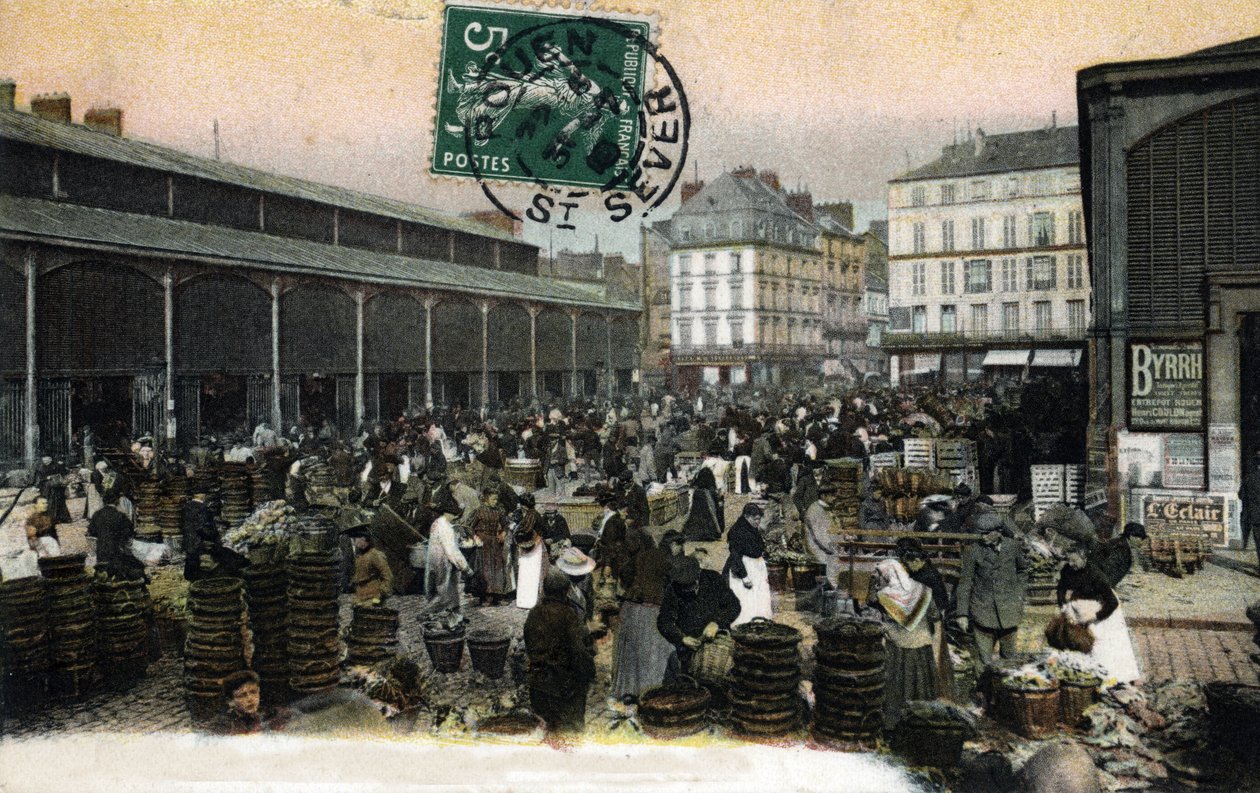 Kilátás a Grand Marche-ra Rouenben, Szajna tengeri, Normandia (Rouen-i piac, Normandia) Képeslap 20. század elején alkotó: Unknown photographer
