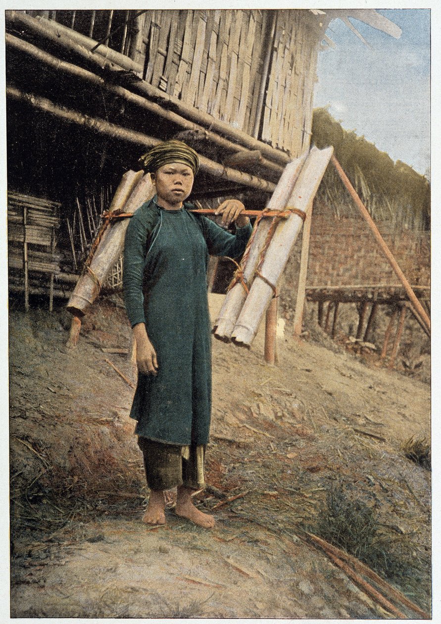 Vízszállító Tonkinban, Vietnamban, 1898 körül - fotózás alkotó: Unknown photographer
