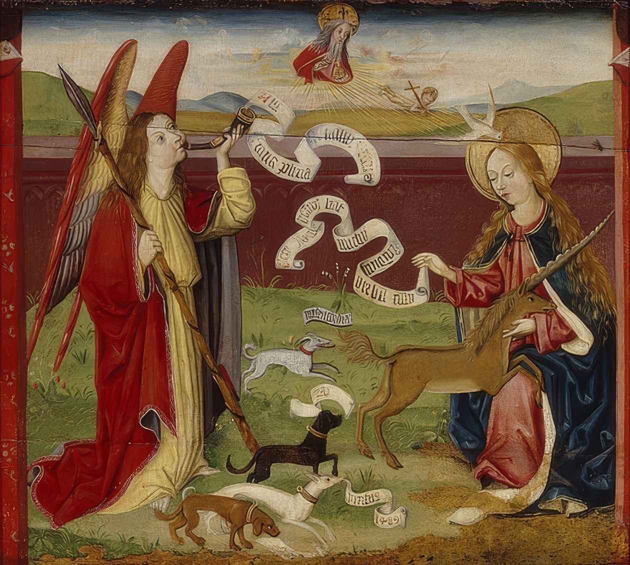 Az Angyali üdvözlet. A misztikus egyszarvúvadászat. 1489 alkotó: Upper Rhenish Master