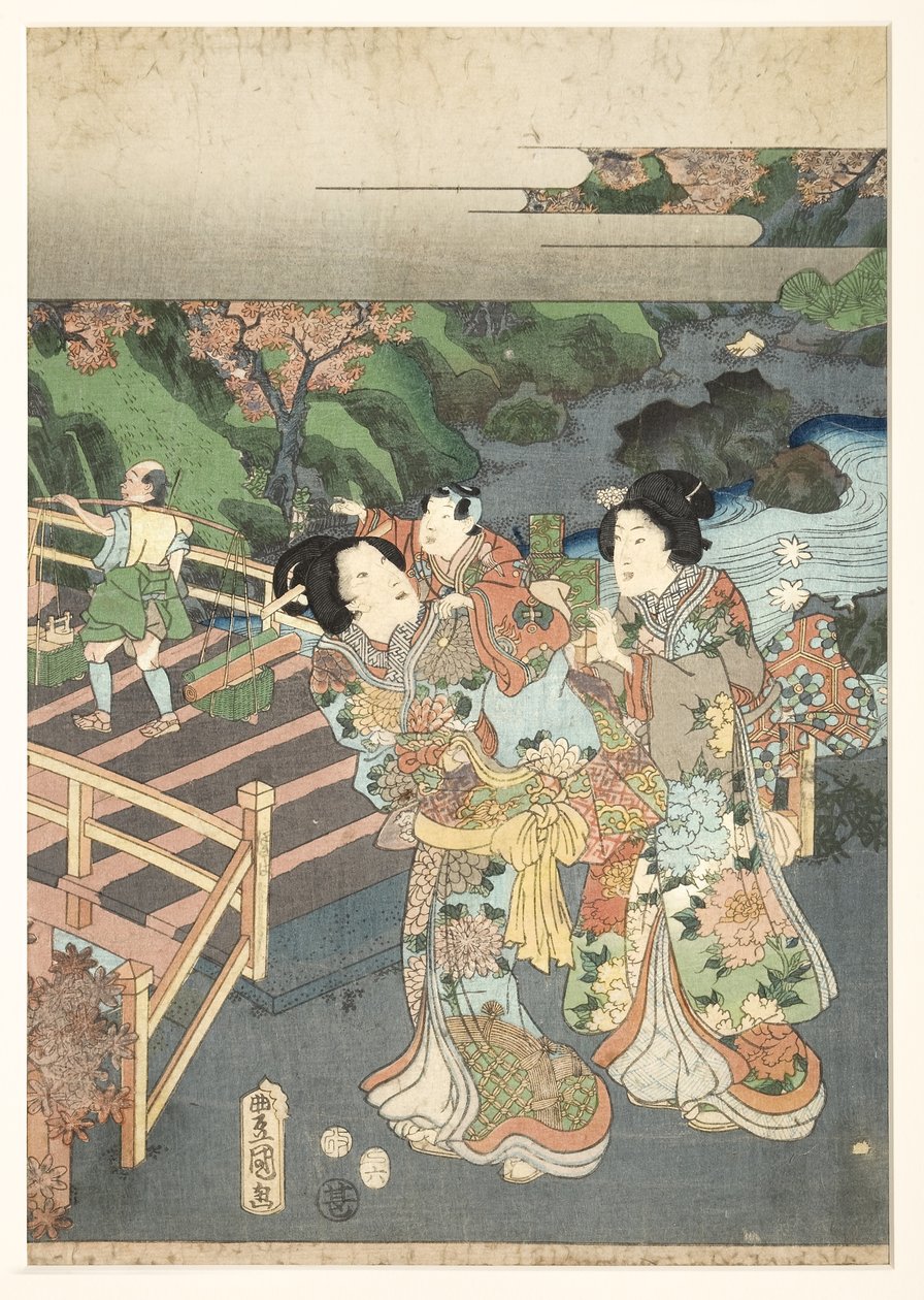 Ősz, 1850-es évek eleje (fatégla) alkotó: Utagawa Kunisada