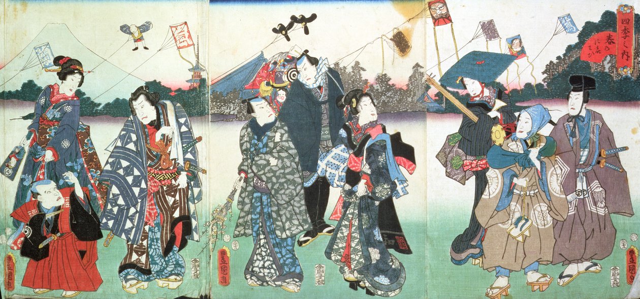 Újévi fesztivál, alkotó: Utagawa Kunisada