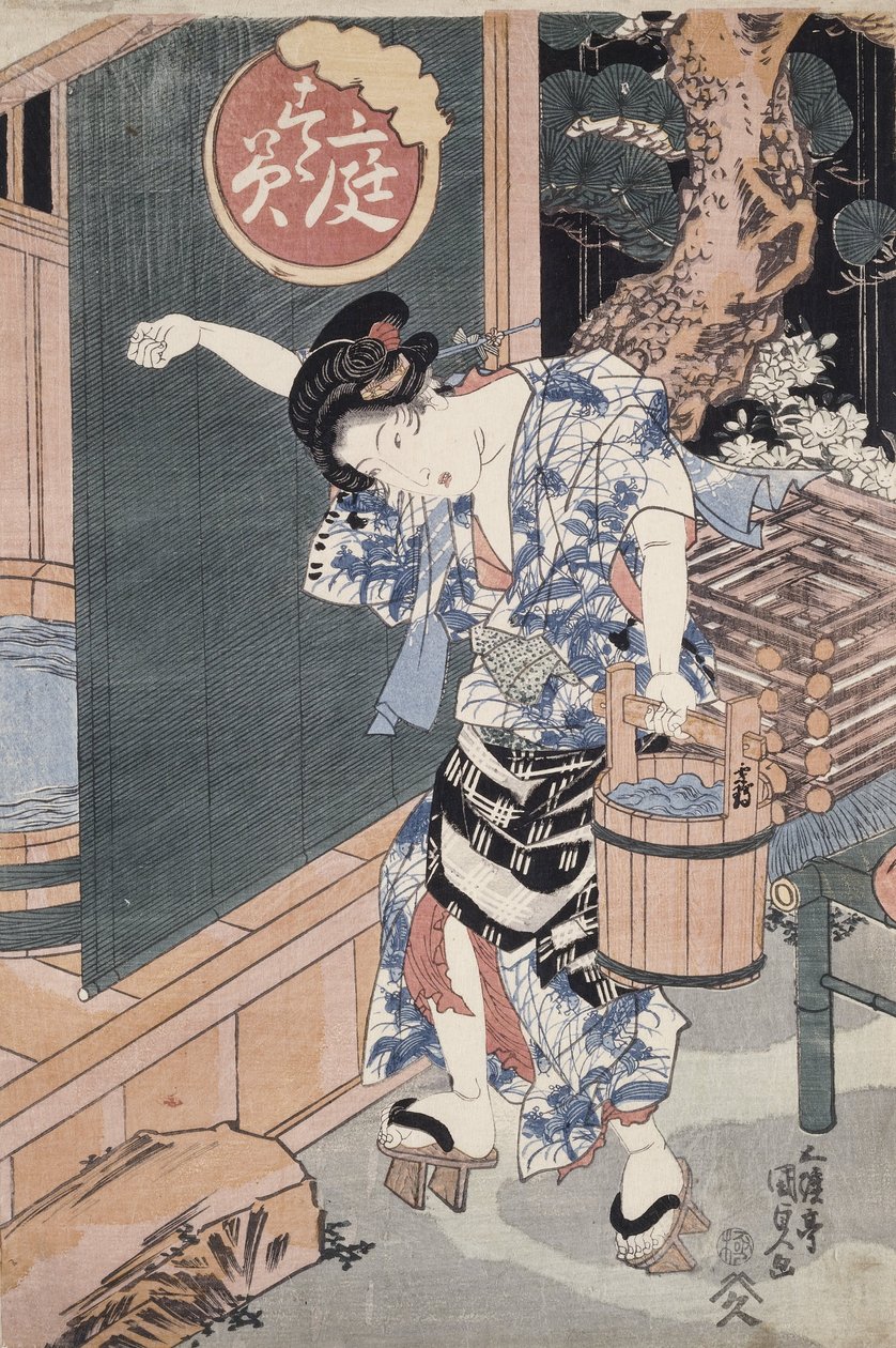 A kerti fürdőkád alkotó: Utagawa Kunisada