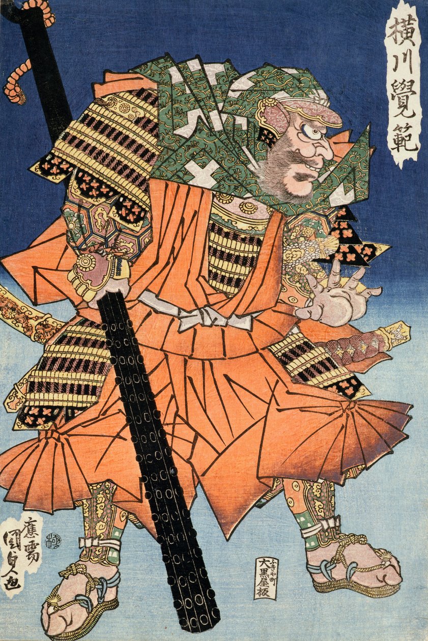 A harcos szerzetes Yokogawa Kakuhan, pub. 1830 (színes fametszet) alkotó: Utagawa Kunisada