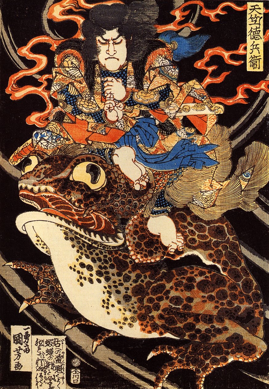 Tenjiku Tokubei Rijin g A bill t varangy alkotó: Utagawa Kuniyoshi