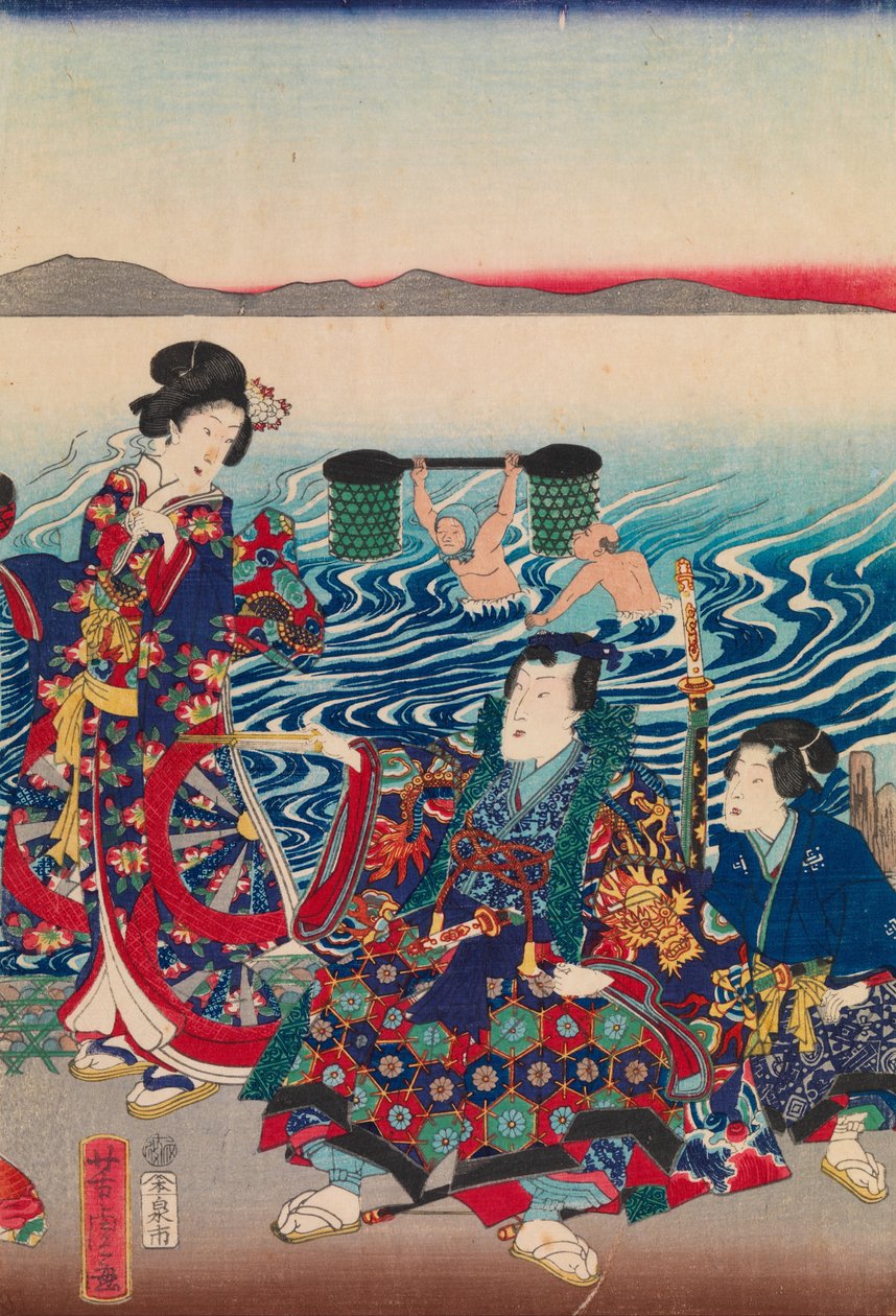 Genji átkelés az Oi folyón alkotó: Utagawa Yoshitora