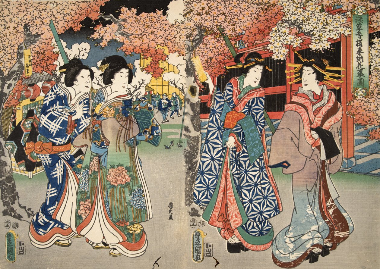 Jelenet a Genji monogatari-ból (Genji meséje) Murasaki Shibuku (sz. 978) c. 1860 (színes fanyomat) alkotó: Utagawa and Toyokuni Kuniyoshi