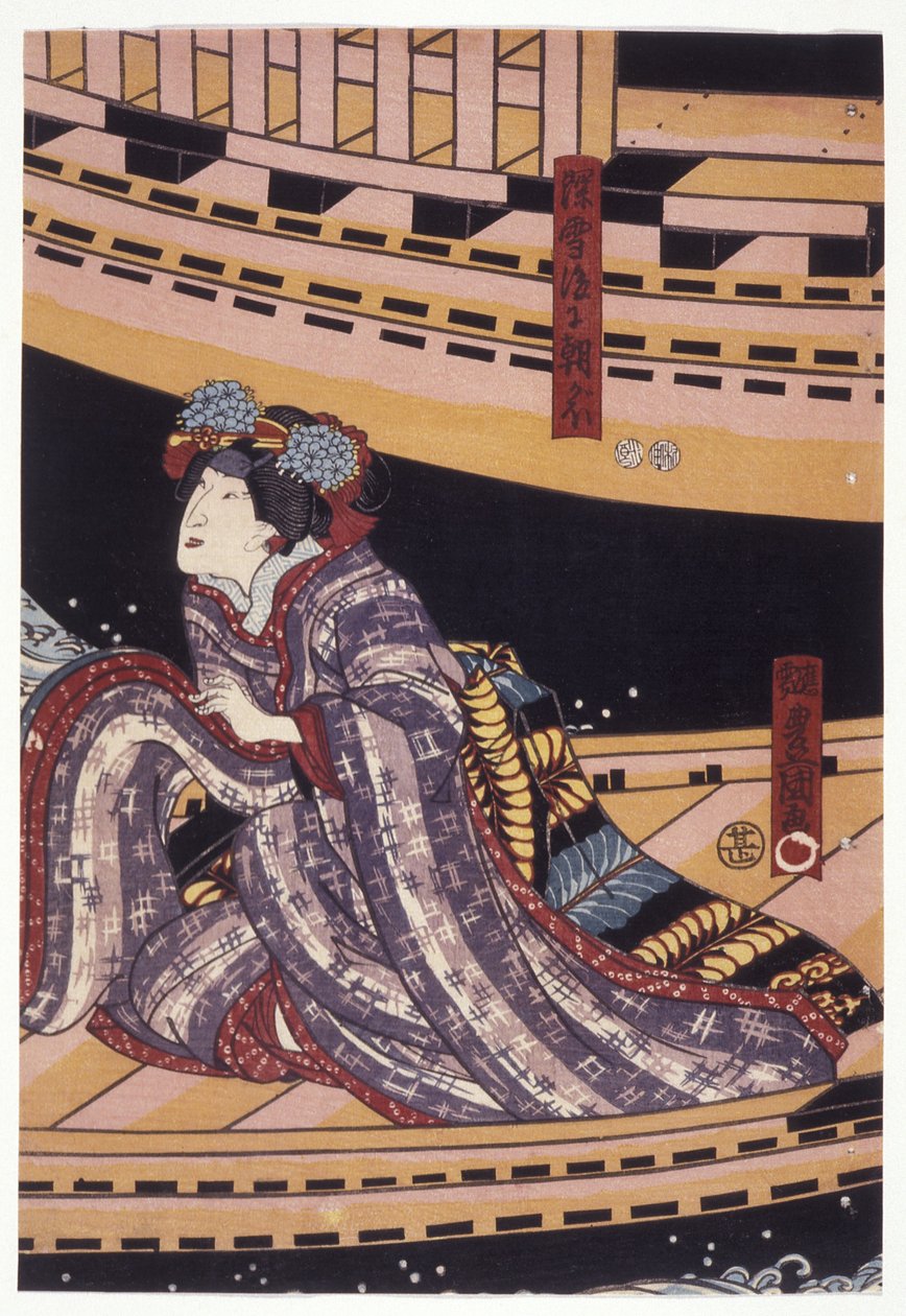 Zenekar? Sh?ka Miyuki szerepében, később Asagao (színes fatömbnyomat) alkotó: Utagawa (1786 1865) Kunisada