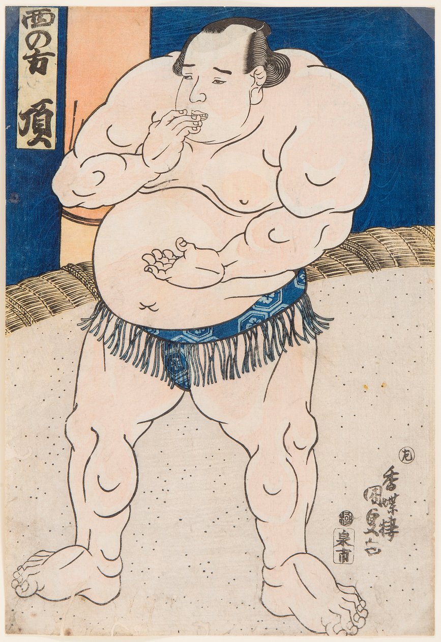 Itadaki szumóbirkózó portréja. Nyomtatás: Utagawa Kunisada (1786-1865) alkotó: Utagawa Kunisada