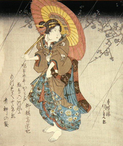 Iwai Kumesaburo II a szerető szerepében, 1827-30 körül (színes fatömbnyomat) alkotó: Utagawa Kunisada
