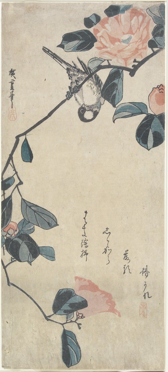 (Bird on Camellia), 19. század eleje alkotó: Utagawa Hiroshige