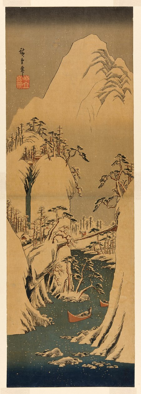 Havas szurdok a Fuji folyón alkotó: Utagawa Hiroshige