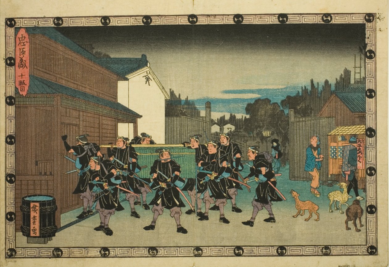 10. felvonás (Judanme), "A hűséges megtartók bosszúja (Chushingura)" sorozatból alkotó: Utagawa Hiroshige