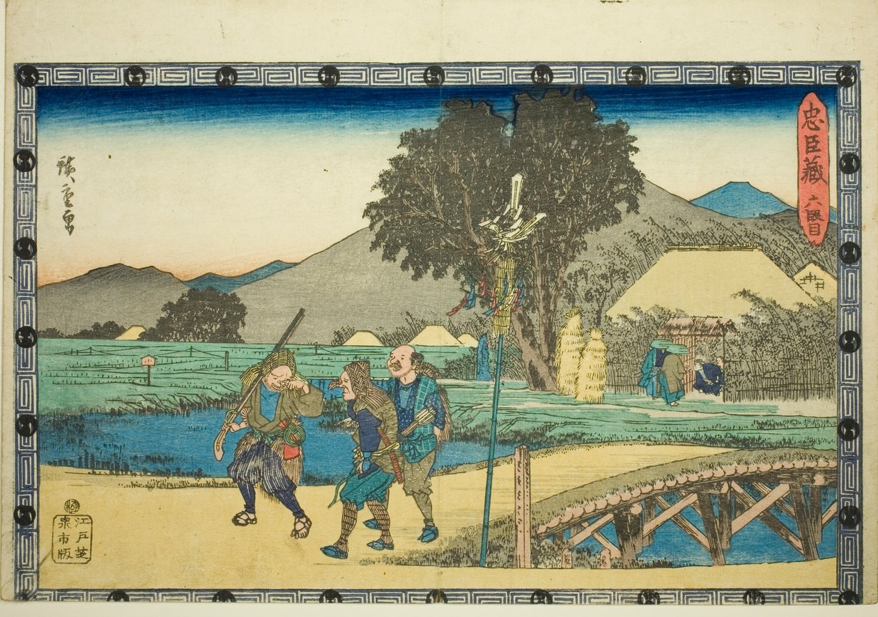 6. felvonás (Rokudanme), "A hűséges megtartók bosszúja (Csusingura)" sorozatból alkotó: Utagawa Hiroshige